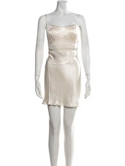 Pre-owned Shona Joy Plunge Neckline Mini Dress W/ Tags In Neutrals