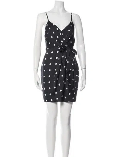 Pre-owned Shona Joy Polka Dot Print Mini Dress In Blue
