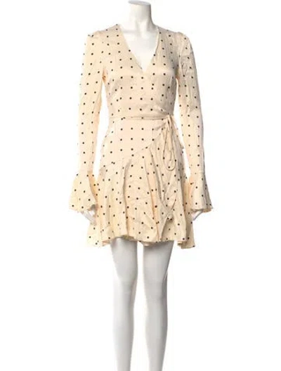 Pre-owned Shona Joy Polka Dot Print Mini Dress In Neutral
