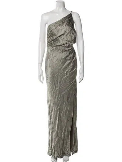 Pre-owned Shona Joy Printed Long Dress In Gray