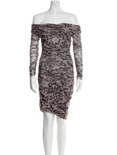 Pre-owned Shona Joy Printed Long Dress In Multi