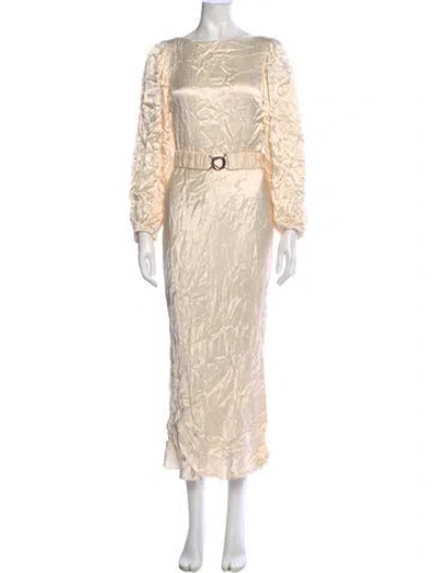 Pre-owned Shona Joy Printed Long Dress In Neutral