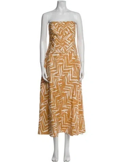 Pre-owned Shona Joy Printed Midi Length Dress W/ Tags In Multi