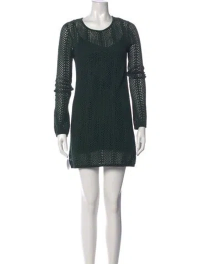 Pre-owned Shona Joy Printed Mini Dress In Green