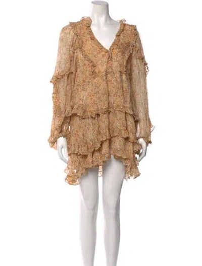 Pre-owned Shona Joy Printed Mini Dress In Neutral