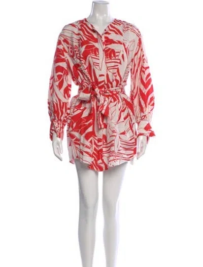Pre-owned Shona Joy Printed Mini Dress In Red