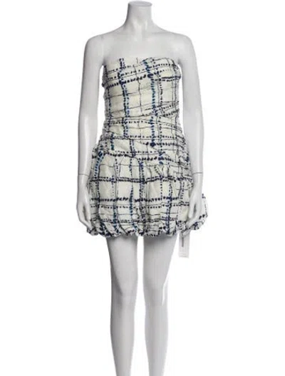 Pre-owned Shona Joy Printed Mini Dress In White