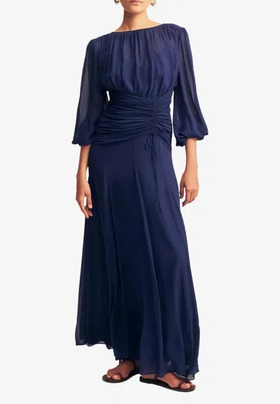 Shona Joy Romy Balloon-sleeved Maxi Dress In Blue