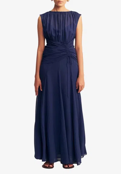 Shona Joy Romy Ruched Maxi Dress In Blue