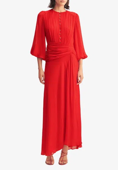 Shona Joy Romy Ruched Maxi Dress In Red