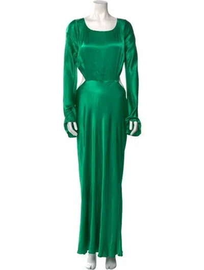 Pre-owned Shona Joy Scoop Neck Long Dress In Green