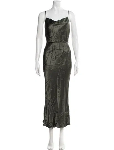 Pre-owned Shona Joy Scoop Neck Long Dress In Green