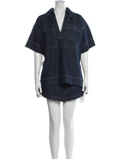 Pre-owned Shona Joy Short Set W/ Tags In Blue