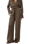 Shona Joy Silk Contrast Relaxed Pants In Corde In Multi
