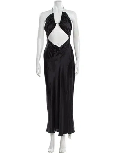 Pre-owned Shona Joy Silk Long Dress In Gray