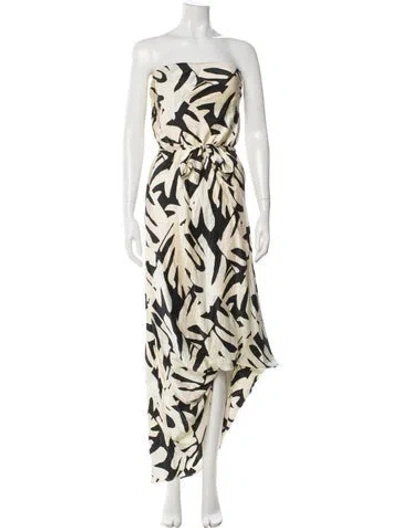 Pre-owned Shona Joy Silk Long Dress In Neutral