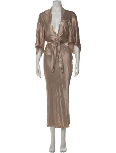 Pre-owned Shona Joy Silk Long Dress W/ Tags In Neutral