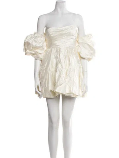 Pre-owned Shona Joy Silk Mini Dress In Neutral