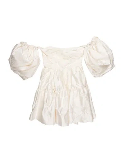 Pre-owned Shona Joy Silk Mini Dress W/ Tags In White