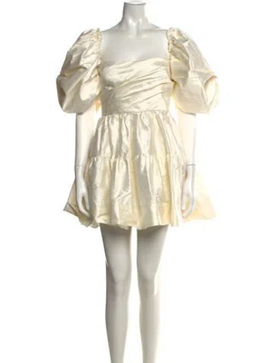 Pre-owned Shona Joy Silk Mini Dress W/ Tags In Yellow