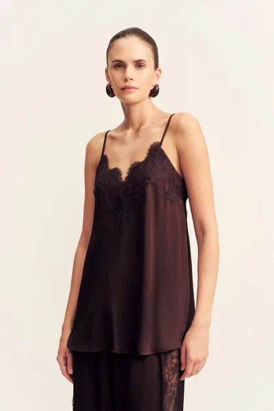 Shona Joy Simona Lace Cami In Espresso In Brown