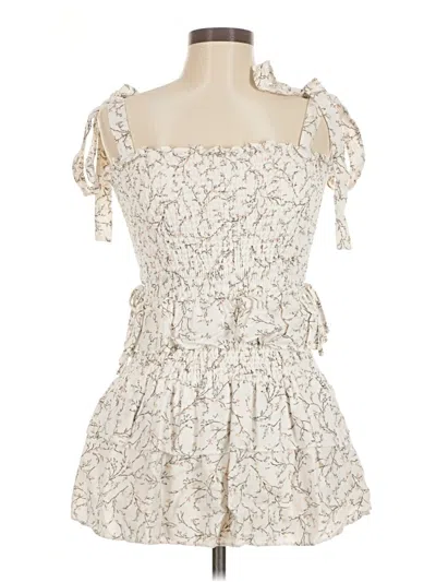 Pre-owned Shona Joy Sleeveless Blouse In Ivory
