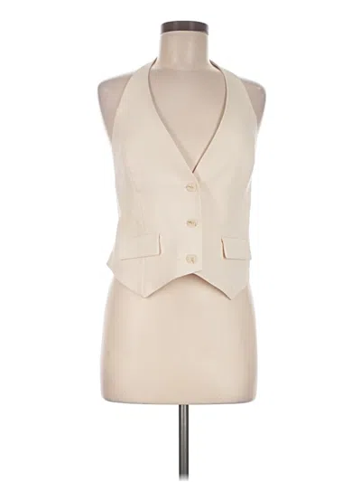 Pre-owned Shona Joy Sleeveless Button Down Shirt In Ivory