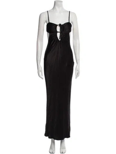 Pre-owned Shona Joy Square Neckline Long Dress In Black