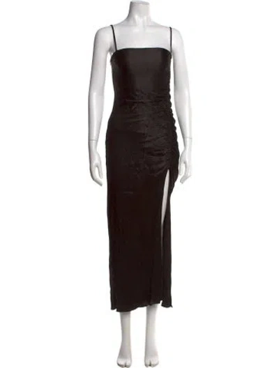 Pre-owned Shona Joy Square Neckline Long Dress In Black