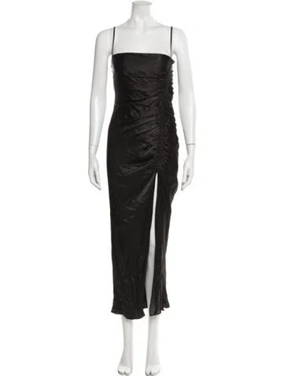 Pre-owned Shona Joy Square Neckline Long Dress In Black