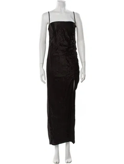 Pre-owned Shona Joy Square Neckline Long Dress In Black