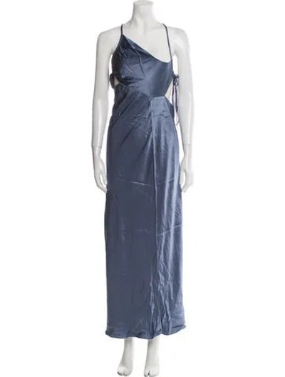 Pre-owned Shona Joy Square Neckline Long Dress In Blue