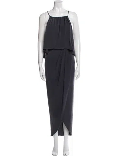 Pre-owned Shona Joy Square Neckline Long Dress In Blue