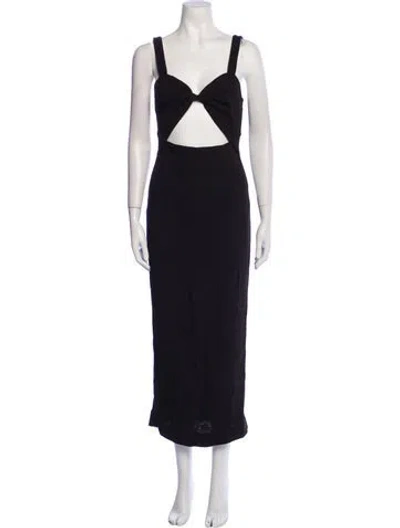Pre-owned Shona Joy Square Neckline Long Dress In Blue