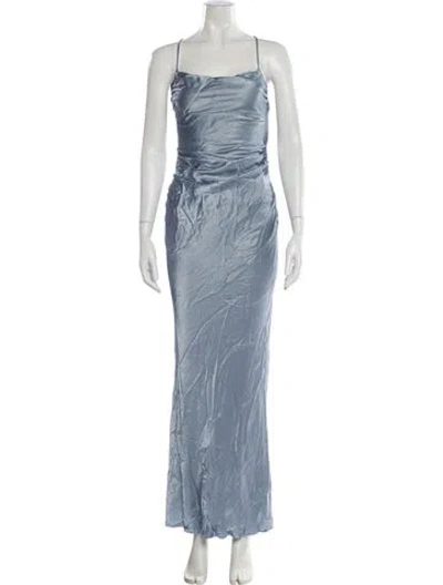 Pre-owned Shona Joy Square Neckline Long Dress In Blue