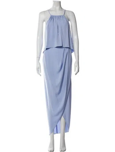 Pre-owned Shona Joy Square Neckline Long Dress In Blue