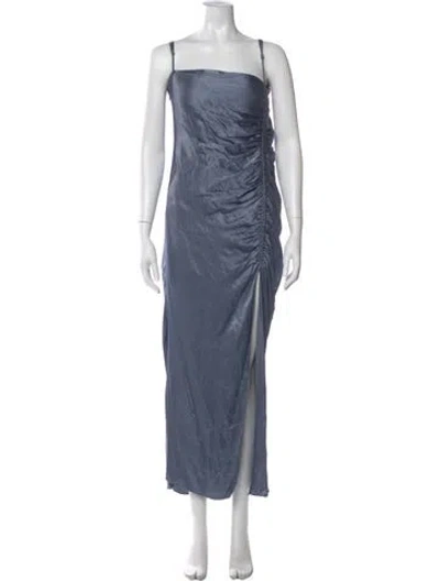 Pre-owned Shona Joy Square Neckline Long Dress In Blue