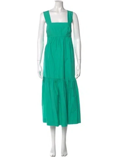 Pre-owned Shona Joy Square Neckline Long Dress In Green