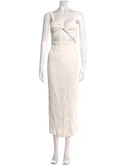 Pre-owned Shona Joy Square Neckline Long Dress In Neutral