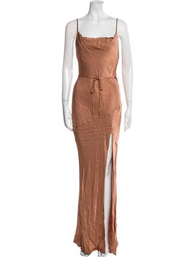 Pre-owned Shona Joy Square Neckline Long Dress In Neutral