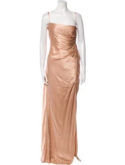 Pre-owned Shona Joy Square Neckline Long Dress In Neutral