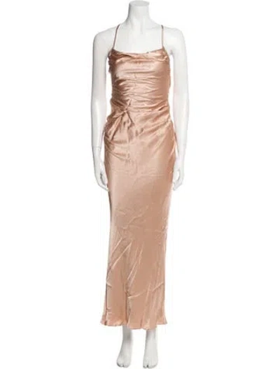 Pre-owned Shona Joy Square Neckline Long Dress In Neutral
