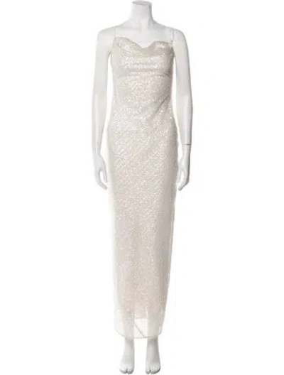 Pre-owned Shona Joy Square Neckline Long Dress In Neutral