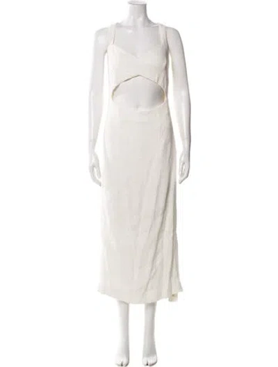 Pre-owned Shona Joy Square Neckline Long Dress In Neutral