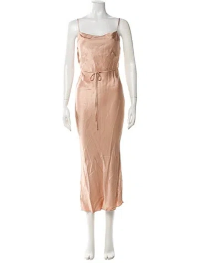 Pre-owned Shona Joy Square Neckline Long Dress In Neutral