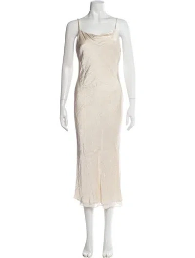 Pre-owned Shona Joy Square Neckline Long Dress In Neutral