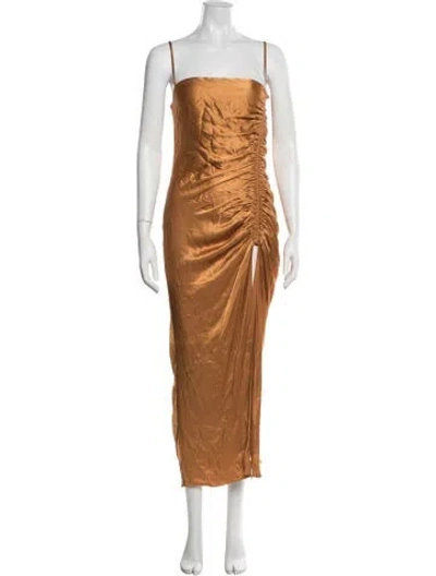 Pre-owned Shona Joy Square Neckline Long Dress In Neutrals