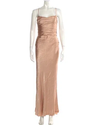 Pre-owned Shona Joy Square Neckline Long Dress In Pink