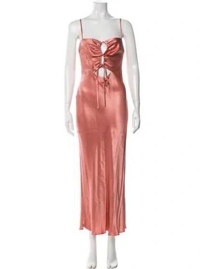 Pre-owned Shona Joy Square Neckline Long Dress In Pink
