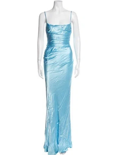Pre-owned Shona Joy Square Neckline Long Dress W/ Tags In Blue